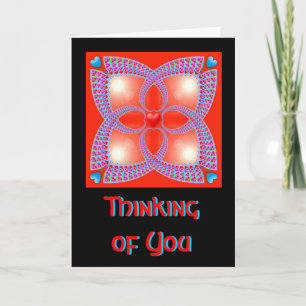 Tarjeta El patrón fractal del corazón celta rojo piensa en
