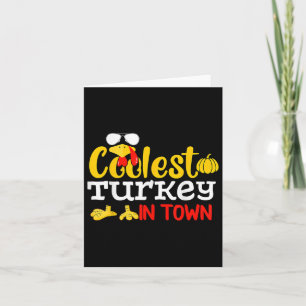Tarjeta El pavo más genial de la ciudad Otoño Funny Thanks