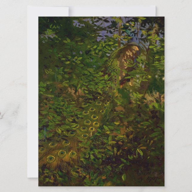 Tarjeta El pavo real en los bosques (Anverso)