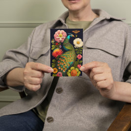 Tarjeta El pavo real | Personalizado Haeckel moderno