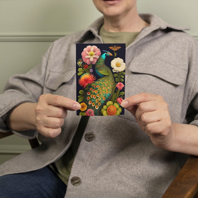 Tarjeta El pavo real | Personalizado Haeckel moderno (Subido por el creador)