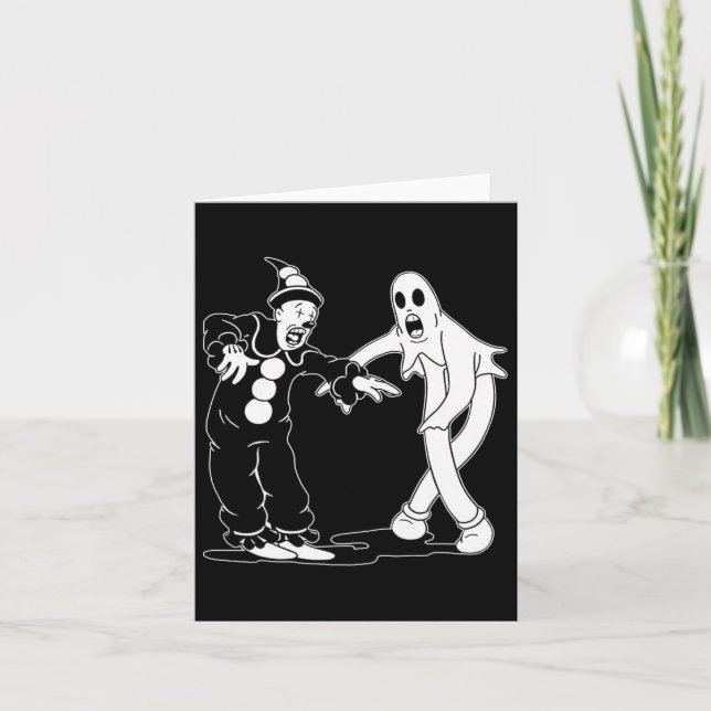 Tarjeta El Payaso Y El Fantasma Bailando (Anverso)