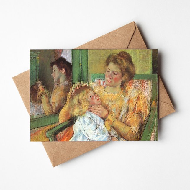 Tarjeta El pelo de la madre | Mary Cassatt (Subido por el creador)