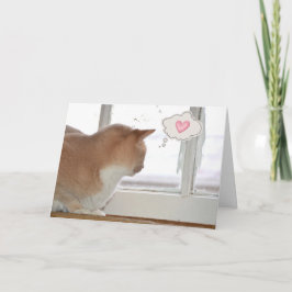Tarjeta El pensamiento del gato sobre ti