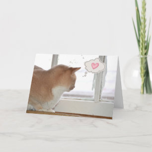 Tarjeta El pensamiento del gato sobre ti