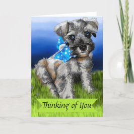 Tarjeta El pensamiento en miniatura de la cachorra Schnauz