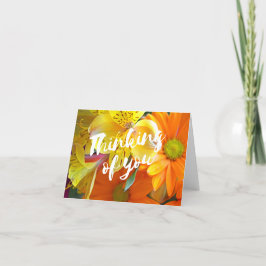 Tarjeta El pensamiento en usted carda - amarillo y naranja