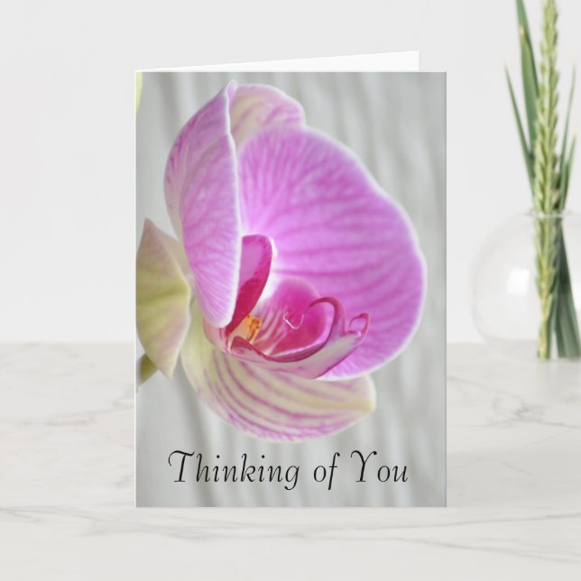 Tarjeta El pensamiento floral de la orquídea en usted (Anverso)
