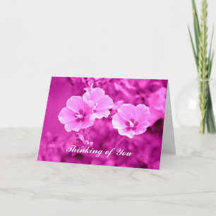 Tarjeta El pensamiento floral rosado en usted carda