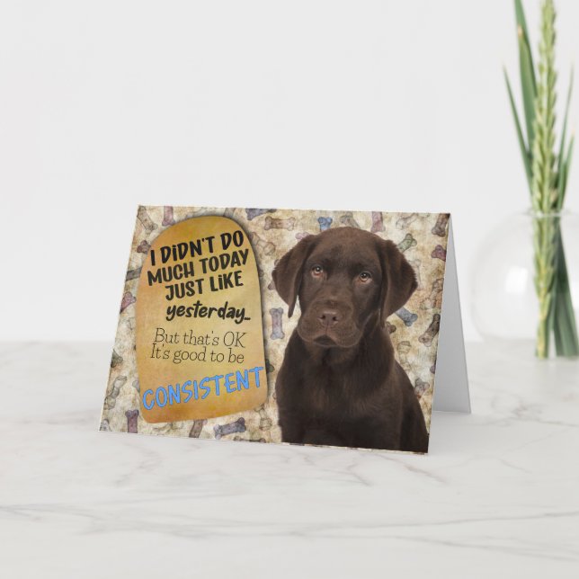 Tarjeta El pensamiento hilarante de tu cumpleaños Labrador (Anverso)
