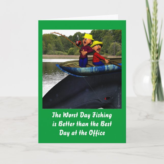 Tarjeta El peor día de cumpleaños de pesca (Anverso)