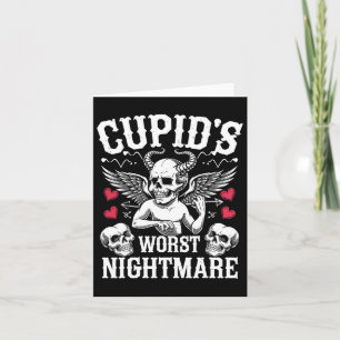 Tarjeta El peor noche espantoso de Cupido Calavera Arte Dí
