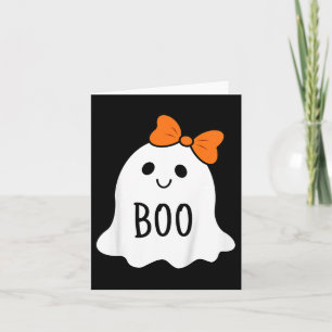 Tarjeta El Pequeño Fantasma De Boo De Halloween Con Un Hal