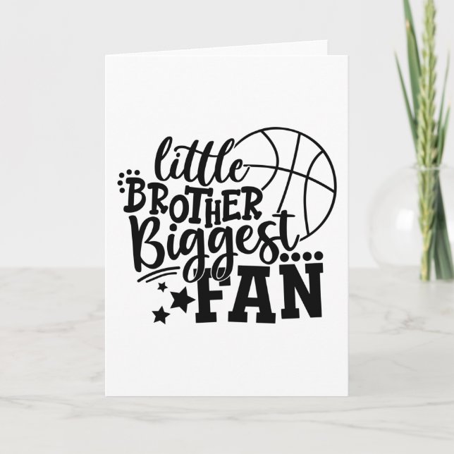 Tarjeta El pequeño hermano mayor fanático del baloncesto (Anverso)