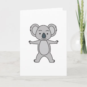 Tarjeta El Pequeño Koala Con Una Sonrisa De Pie
