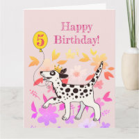 El perro dálmata desea feliz quinto cumpleaños!