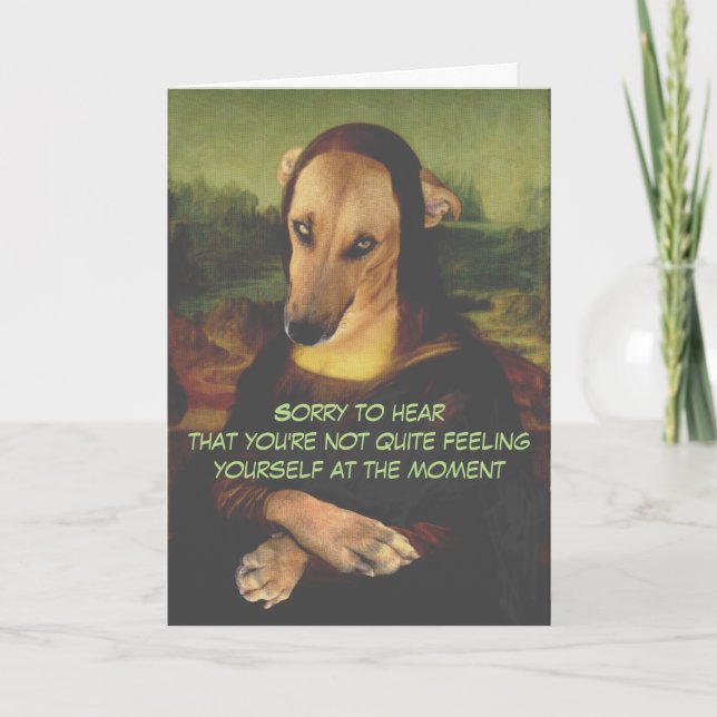 Tarjeta El perro de la Mona Lisa se pone bien (Anverso)