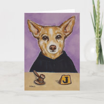 El perro de los jueces doblado notecard