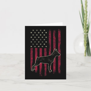 Tarjeta El perro de Pinscher en miniatura ama la bandera e