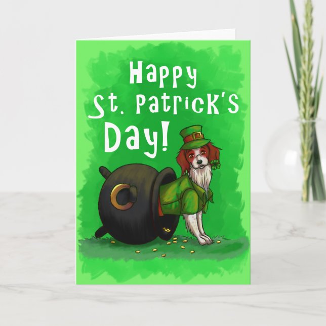 Tarjeta El perro del Día de San Patricio (Anverso)