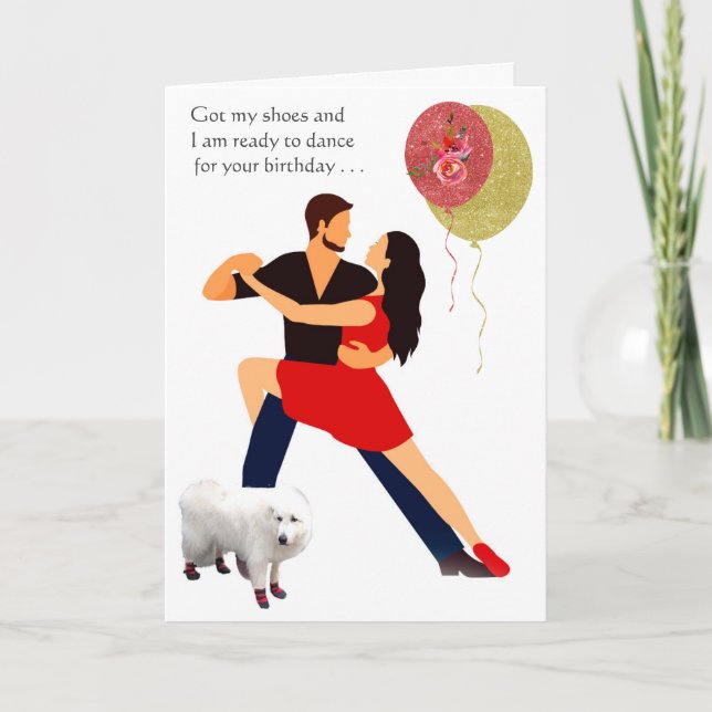 Tarjeta ¡El perro del tango de los zapatos de baile rojo t (Anverso)