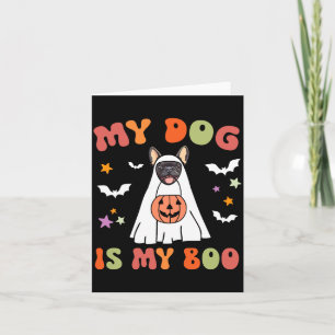 Tarjeta El perro es Boo Disfraz de Halloween de Bulldog Fr