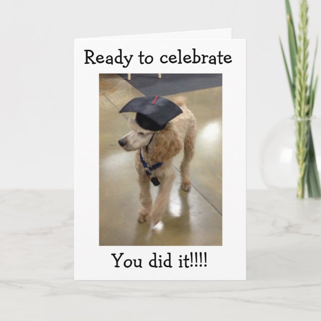 TARJETA ¡EL PERRO SUPERIOR-SE GRADUÓ! LISTO PARA CELEBRAR (Anverso)