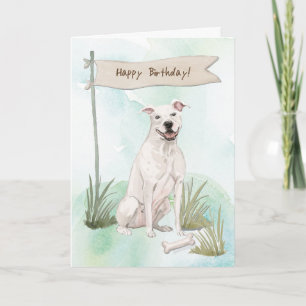 Tarjeta El Perro Terrier De Staffordshire Debajo Del Cumpl
