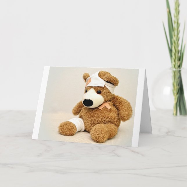 Tarjeta el personalizado animal del oso de peluche (Anverso)