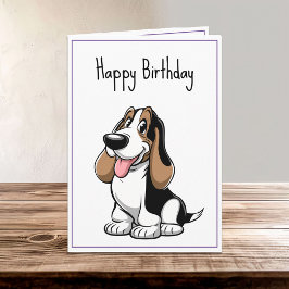 Tarjeta El Personalizado Cute Basset Hound Puppy Dog Cumpl