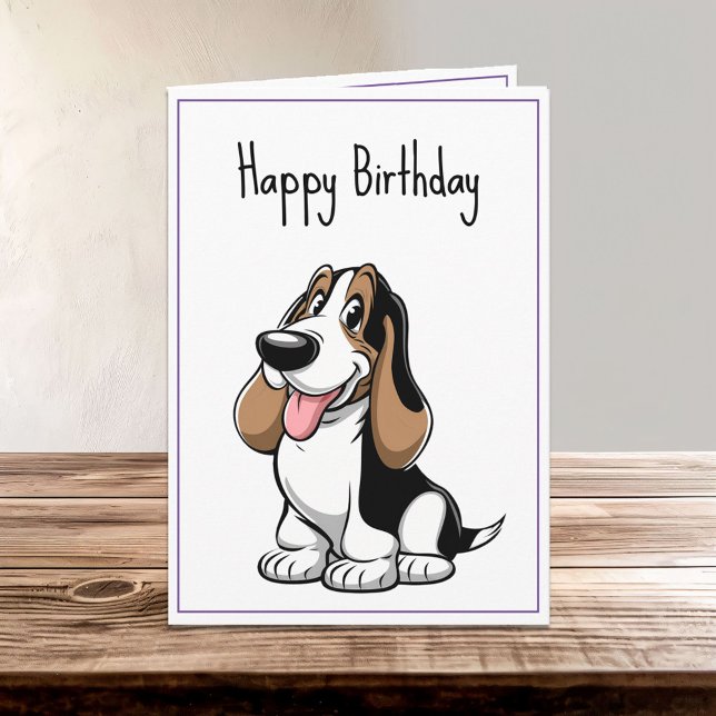 Tarjeta El Personalizado Cute Basset Hound Puppy Dog Cumpl (Subido por el creador)
