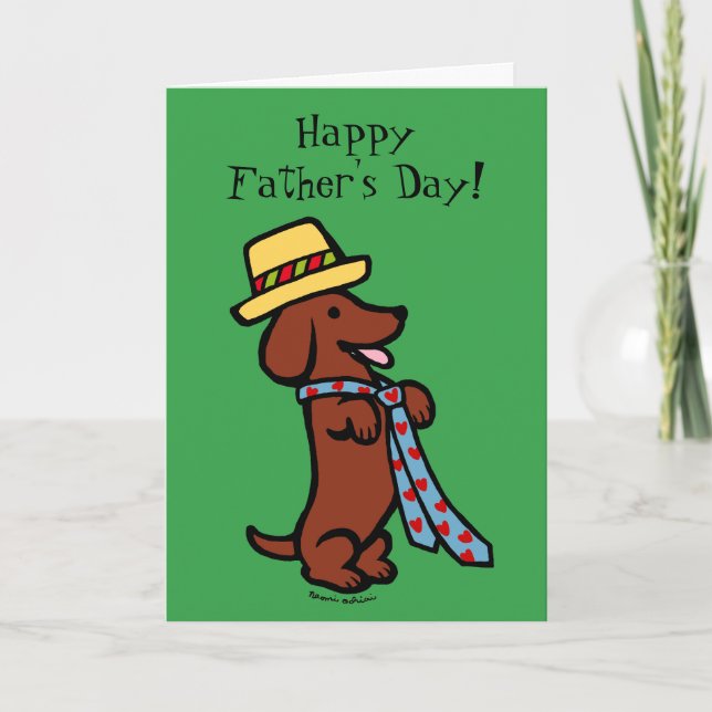 Tarjeta El Personalizado Dachshund de papá (Anverso)