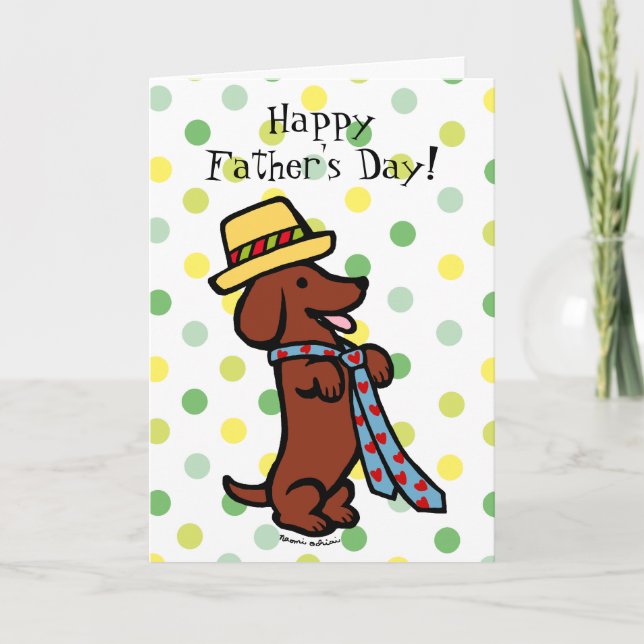 Tarjeta El Personalizado Dachshund de papá (Anverso)