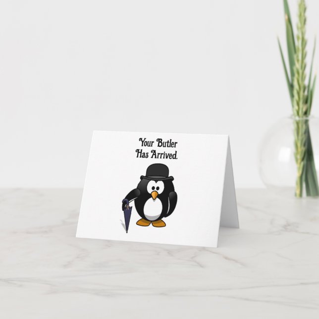 Tarjeta El Personalizado de Butler Penguin, de clase baja, (Anverso)