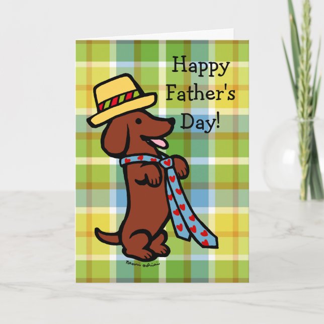 Tarjeta El Personalizado de Dachshund de papá (Anverso)