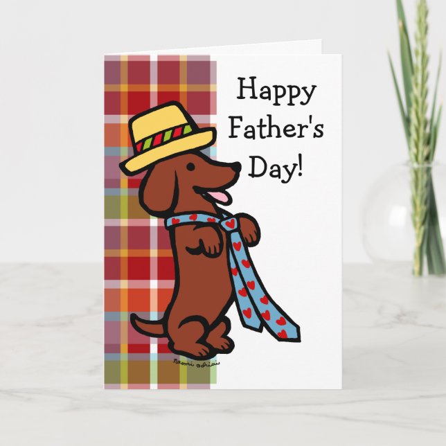 Tarjeta El Personalizado de Dachshund de papá (Anverso)