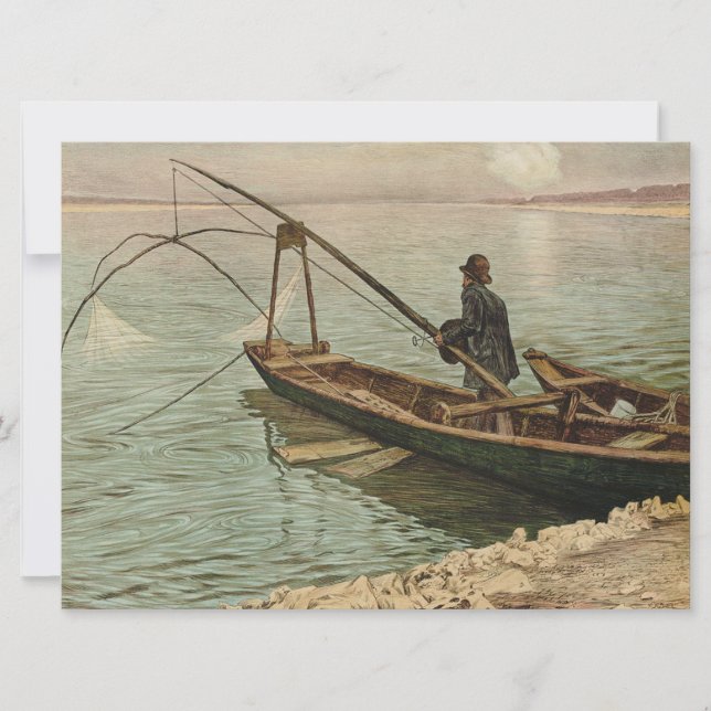 Tarjeta El pescador (por Max Kurzweil) (Anverso)