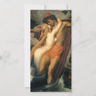 Tarjeta El pescador y el sireno (por Frederic Leighton)
