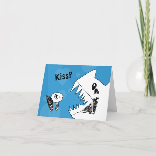 Tarjeta El pez gruñón necesita un Kiss Notecard (Anverso)
