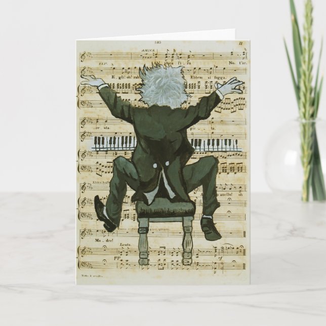 Tarjeta El pianista feliz (Anverso)