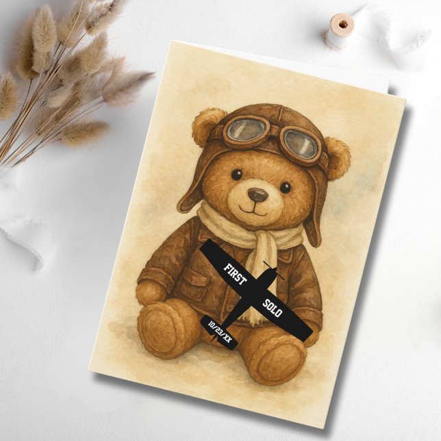 Tarjeta El piloto estudiantil es el primer avión solo y el (Subido por el creador)