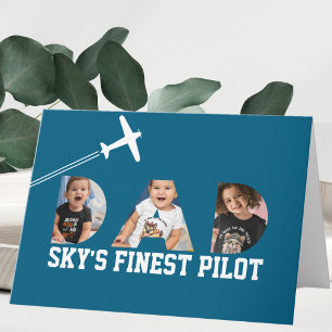 Tarjeta El Piloto Más Destacado del Cielo, Papá Foto y Cum