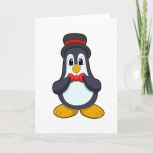 Tarjeta El pingüino como un Groom con la cinta de opciones