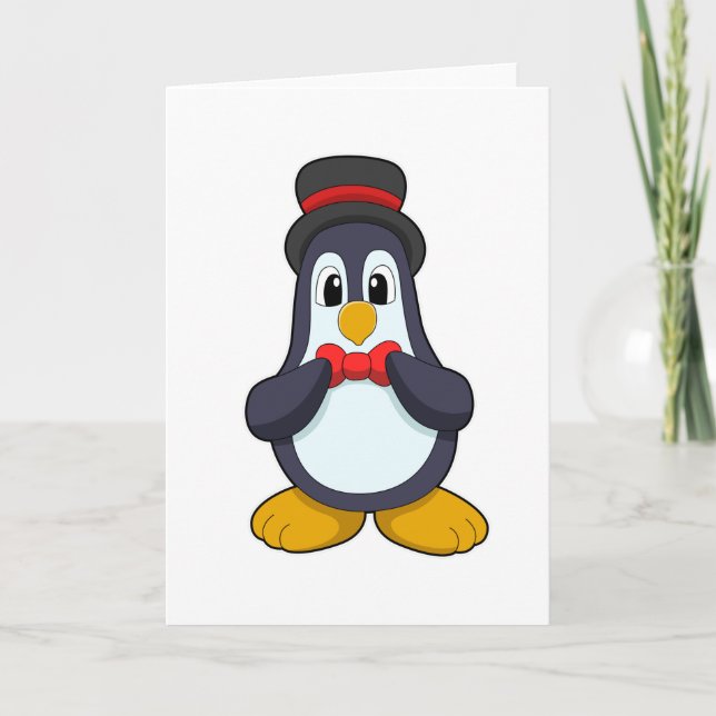 Tarjeta El pingüino como un Groom con la cinta de opciones (Anverso)