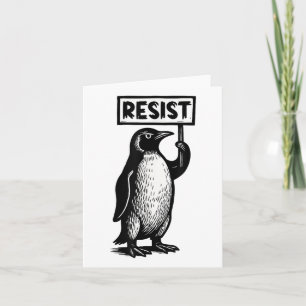 Tarjeta El pingüino gracioso se resiste a la protesta, no 