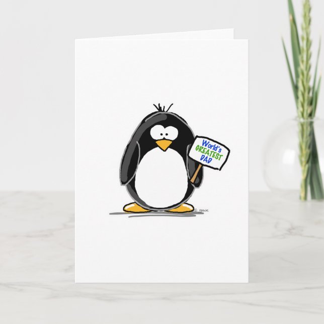 Tarjeta El pingüino más grande del papá (Anverso)