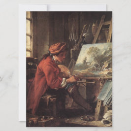 Tarjeta El pintor en su estudio (por François Boucher)