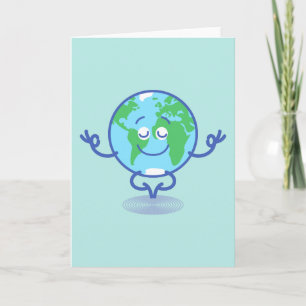 Tarjeta El planeta Tierra de Niza meditando de manera pací