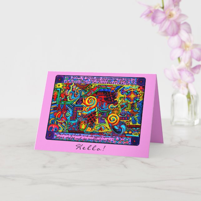 Tarjeta El poder de la fe La Fuerza de la Fe Hello (Orquídea)