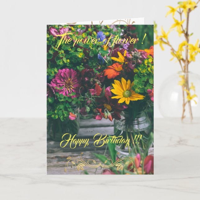 Tarjeta El poder de la flor (flor amarilla)